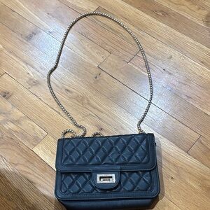 Quilted Black faux leather & gold chain Shoulder Bag - Classic Women's Crossbody